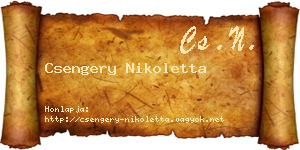 Csengery Nikoletta névjegykártya